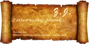 Zathureczky József névjegykártya