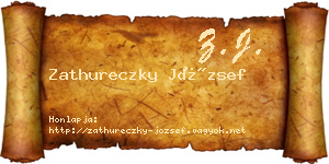 Zathureczky József névjegykártya